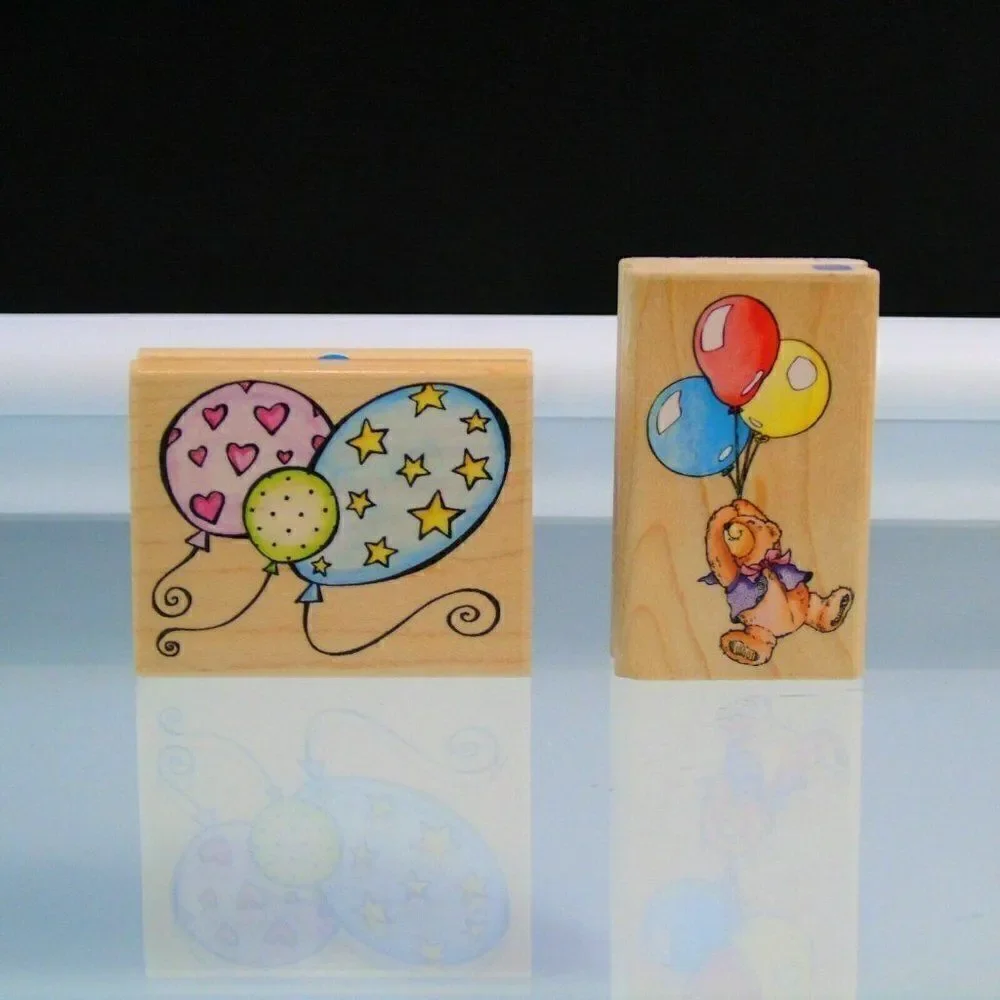 Balloons Rubber Stamps Bearys Party Balloons Craft